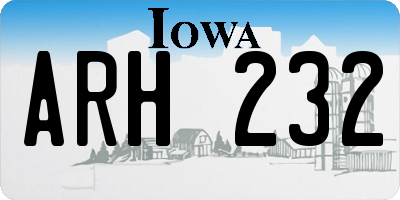 IA license plate ARH232