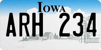 IA license plate ARH234