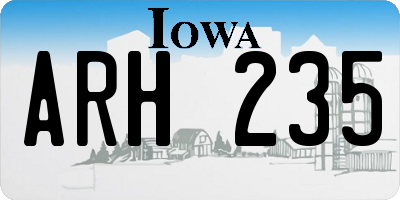 IA license plate ARH235