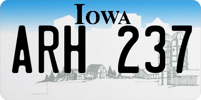 IA license plate ARH237