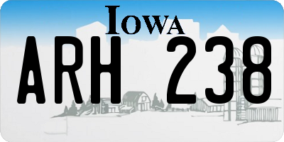 IA license plate ARH238