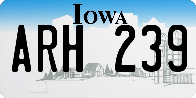 IA license plate ARH239