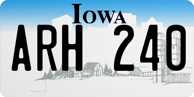 IA license plate ARH240