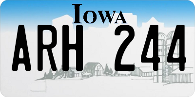 IA license plate ARH244