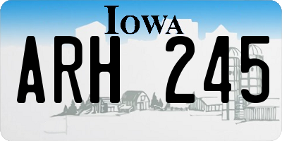 IA license plate ARH245