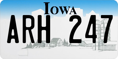 IA license plate ARH247