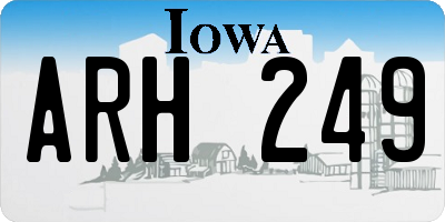 IA license plate ARH249