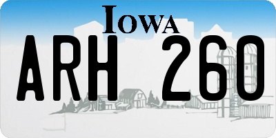 IA license plate ARH260