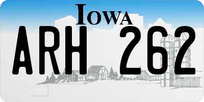 IA license plate ARH262