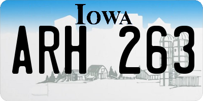 IA license plate ARH263
