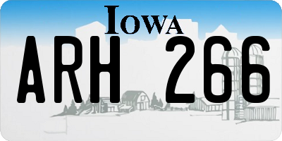 IA license plate ARH266