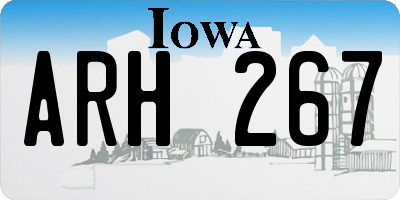 IA license plate ARH267
