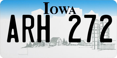 IA license plate ARH272