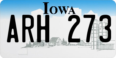 IA license plate ARH273