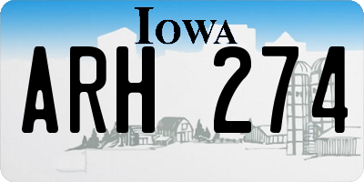 IA license plate ARH274