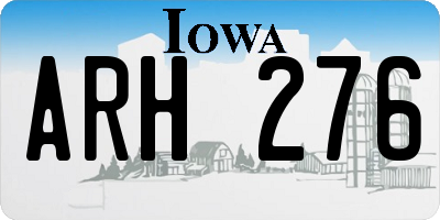 IA license plate ARH276