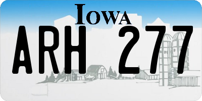 IA license plate ARH277