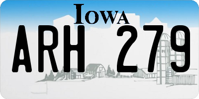 IA license plate ARH279