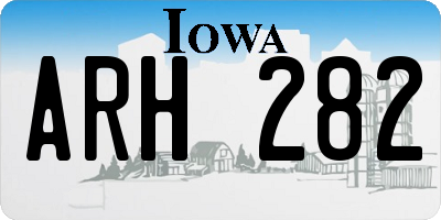 IA license plate ARH282