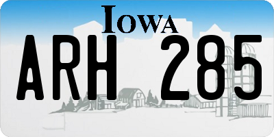 IA license plate ARH285