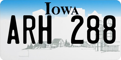 IA license plate ARH288