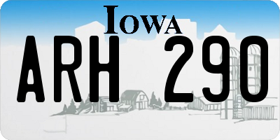 IA license plate ARH290