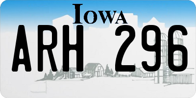 IA license plate ARH296