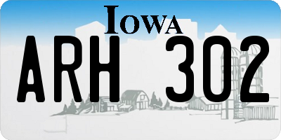 IA license plate ARH302