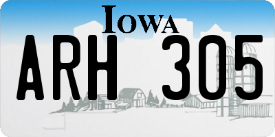 IA license plate ARH305