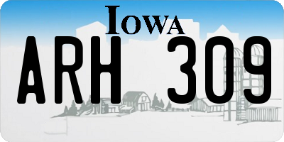 IA license plate ARH309