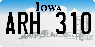 IA license plate ARH310