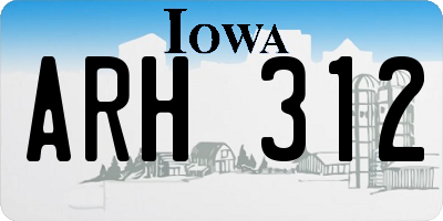 IA license plate ARH312