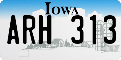 IA license plate ARH313