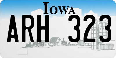 IA license plate ARH323
