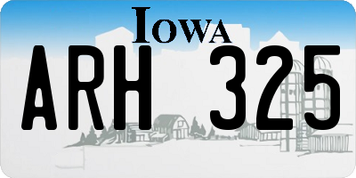 IA license plate ARH325