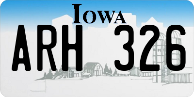IA license plate ARH326