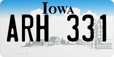 IA license plate ARH331