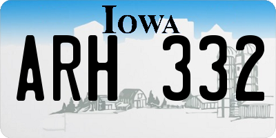 IA license plate ARH332
