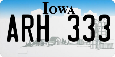 IA license plate ARH333