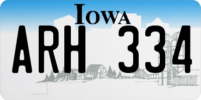 IA license plate ARH334