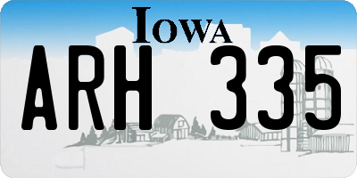 IA license plate ARH335