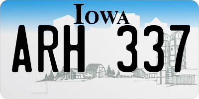 IA license plate ARH337