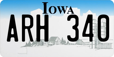 IA license plate ARH340