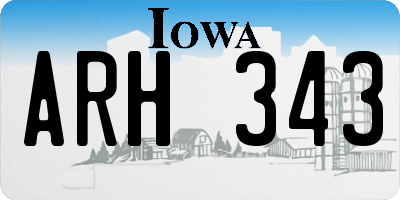 IA license plate ARH343