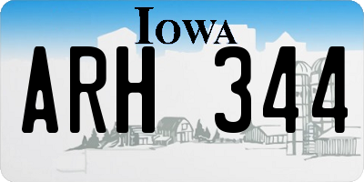 IA license plate ARH344