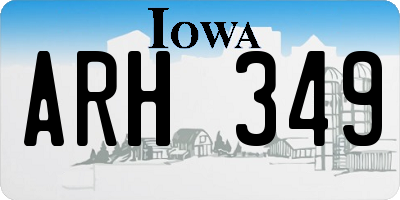 IA license plate ARH349