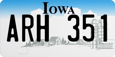 IA license plate ARH351