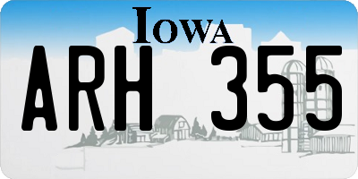 IA license plate ARH355