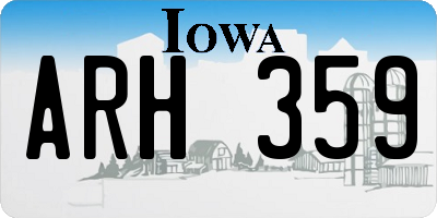 IA license plate ARH359