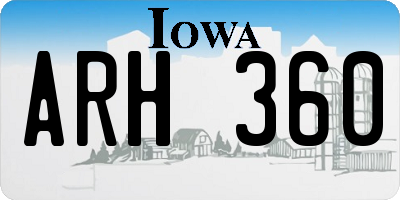 IA license plate ARH360